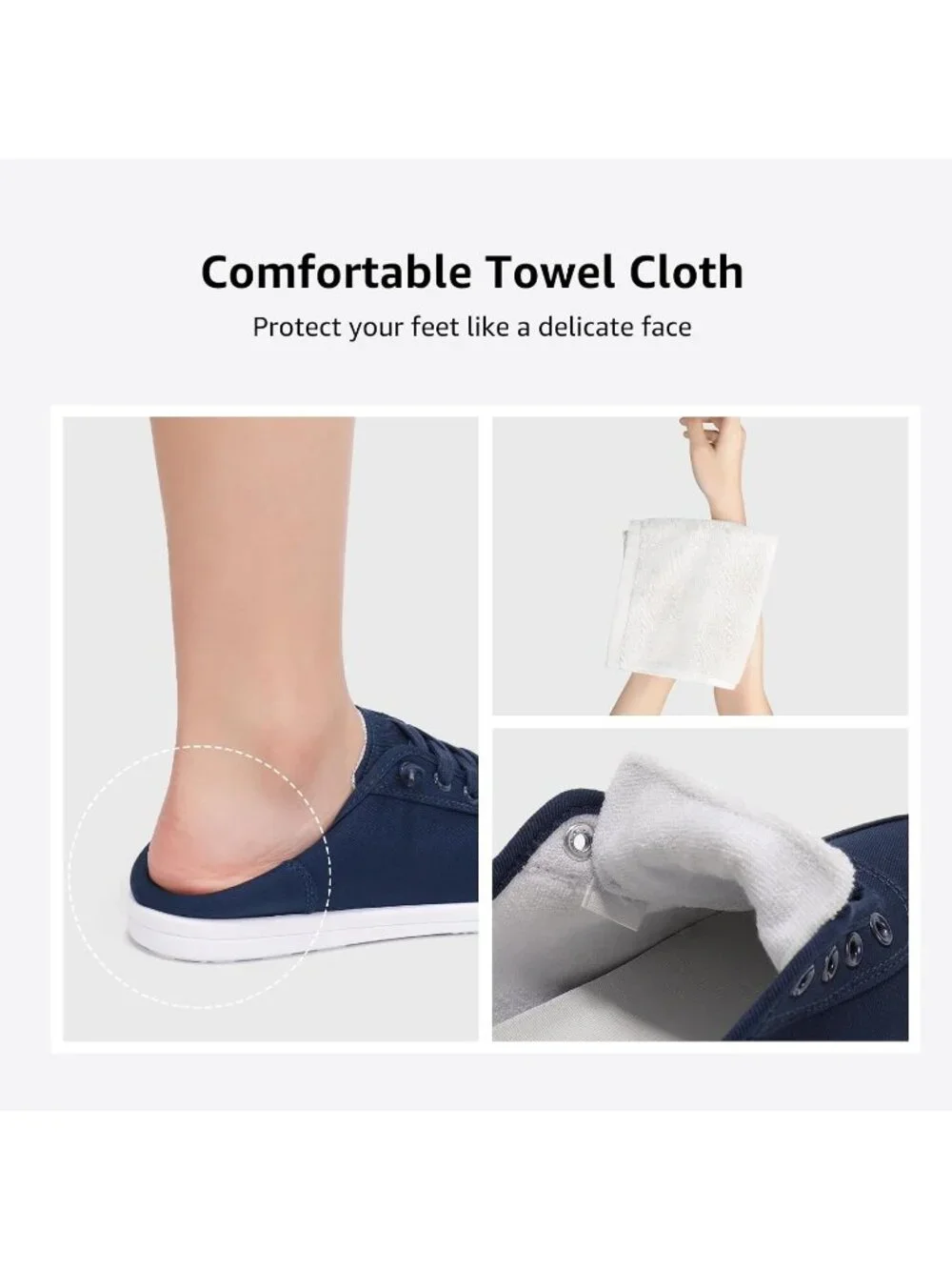 Women's Navy Comfortable Classic Slip On Low Top Canvas Fashion Comfort Sneakers